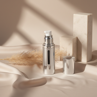 Flacon pompe sans air en argent brossé de 120 ml, nouveau design, vente en gros, avec pulvérisateur pour lotion et shampoing, emballage cosmétique