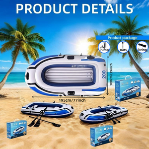 Bote Inflable de PVC en Oferta, Bote de Pesca de Alta Flotabilidad con 2 Asientos, Bote Inflable Portátil para Pesca y Deportes Acuáticos - Product Image 2