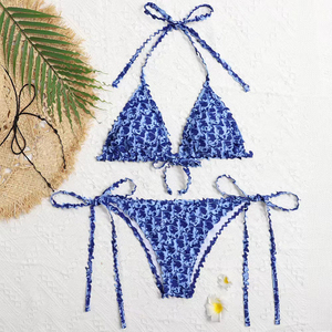 Özel yeni tasarımcı marka mektup mayolar tasarımcı Bikini iki parçalı tasarımcı mayo Beachwear seksi <span class=keywords><strong>2</strong></span> parça - Product Image 1