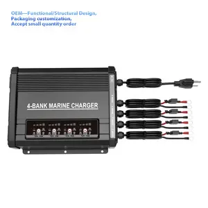 40A Professional 4X10A 12V WET Lead Acid AGM LiFePO4 Lithium Marine Bank Charger Factory Hot Sale Onboard Charger Maintainer