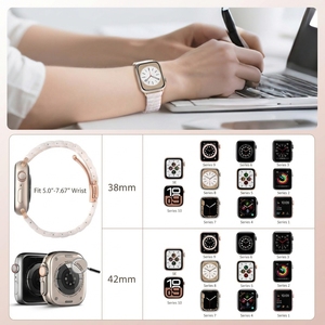 Bracelet de montre en résine écaille de tortue <span class=keywords><strong>pour</strong></span> <span class=keywords><strong>Apple</strong></span> <span class=keywords><strong>Watch</strong></span> Series 11 10 9 8 <span class=keywords><strong>7</strong></span> 6 38mm 42mm, bracelet léger au toucher chaud <span class=keywords><strong>pour</strong></span> femmes - Product Image 2