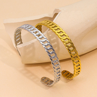 POWELL vente en gros Vintage 18K plaqué or Bracelet en acier inoxydable fleur bijoux de mode femmes Bracelet pour mariage