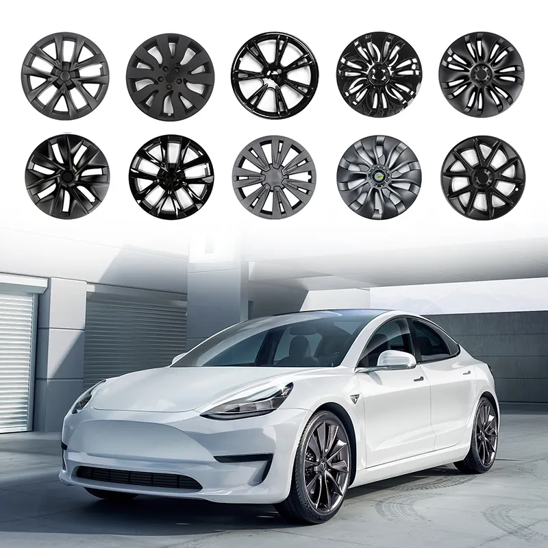 Direto da fábrica 18 "19" 20 "21" 4PCS Roda Rim Tampa Hub Cap Acessórios Exteriores Do Carro Tampa Da Roda Com Logotipo Para Tesla Modelo 3/Y