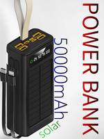 Batterie externe avec panneau solaire 22,5W, capacité 100000mAh, écran LED et charge rapide 65W pour la vente en gros (également disponible en 80000mAh et 50000mAh)