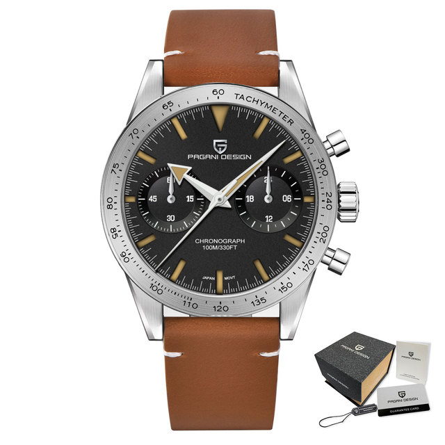 PAGANI DESIGN 1766 Men's Watches Luxury Brand Quartz Wristwatch Sport Retro Chronograph VK64 AR Sapphire Glass Reloj Hombre