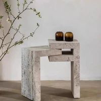 Table d'appoint de luxe en marbre et pierre naturelle, vente en gros d'usine, mobilier domestique, table d'angle pour salon