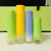 Bouteille sans air sous vide cosmétique en verre de luxe avec bouteille de pompe de lotion sans air en verre de 50ml 100ml 120ml