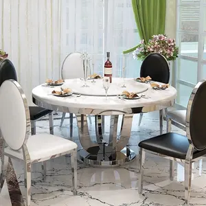 marble top dining table nice look of dining table set with glass from foshan city CT011