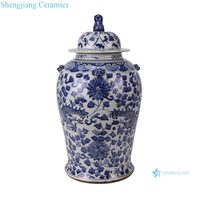 RZOT03-L-M-N Jingdezhen bleu et blanc style chinois paysage dragon licorne motif porcelaine gingembre temple pot urnes