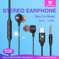 Écouteurs filaires stéréo SOMIC TONE D26 avec prise jack 3,5 mm, fonction mains libres, basses améliorées, casque de musique, casque de jeu pour Android