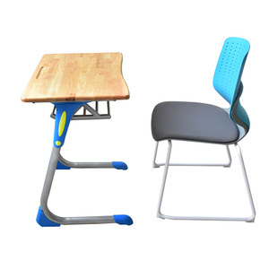 Conjunto de escritorio y silla escolar Mingzhong para estudiantes de primaria y secundaria, con superficie de madera y altura ajustable, mobiliario para el aula. - Product Image 3