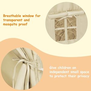 Tiendas de campaña para cama individual, grandes, con diseño de <span class=keywords><strong>castillo</strong></span> de princesa y pompones, para jugar en interiores, tipo <span class=keywords><strong>casa</strong></span> de juegos, para niña, con dosel para cama - Product Image 2