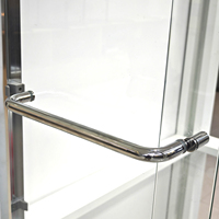 Cabine de douche d'angle en aluminium doré avec double porte coulissante en verre trempé de 8 mm, prix compétitif, Chine