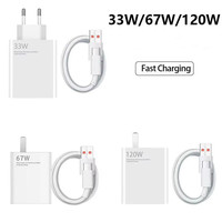 Chargeur mural à charge rapide 33w 67w 120w avec câble de données usb c 6a set us ue phone charger