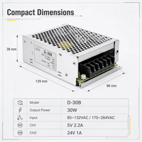Alimentation à découpage double sortie D-30B 5V 2.2A 24V 1A 30W Convertisseur AC/DC à large plage de tension pour affichage LED