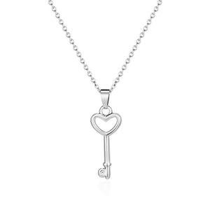 Collier pendentif clé vintage de luxe léger en acier inoxydable doré 14 carats, couleur claire, inaltérable, pour homme et femme - Product Image 4