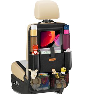 QEEPEI, soporte para tableta de 11 pulgadas, organizador de asiento de coche de 8 bolsillos, Protector de asiento de coche de poliéster mejorado para viajes familiares y niños - Product Image 1