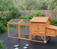Poulailler moderne et écologique en bois de grande taille pour l'extérieur, avec enclos, niche et espace de course