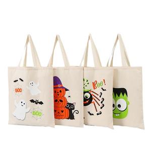 Çiçek şekli en çok satan fermuarlı cebi, omuz kolları baskı logosu ile taşıma çantaları pamuk tuval alışveriş taşıma çantası/ - Product Image 5