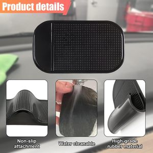 Car Non-Slip Mat Custom Magic Anti-Slip <b>Slide</b>-Proof Pad Dashboard Sticky Dash Adhesive Cell Phone Mobile Holder Black Silicone - Product Image 3