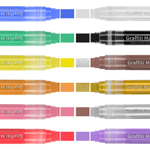 Marcador Acrílico Grande Bview Art, Punta Plana de 15 mm, Marcador de Pigmento <span class=keywords><strong>a</strong></span> Base de Agua para Pintar, Manualidades y Dibujar - Product Image 3