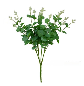 Foglie Artificiali Economiche all'Ingrosso per Decorazioni Floreali Matrimoniali, Pianta Verde Singola Decorativa Fatta a Mano, Eucalipto Colorato Autunnale - Product Image 1