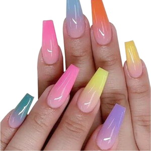 24 Uds gradiente blanco Simple Ballet <span class=keywords><strong>uñas</strong></span> postizas <span class=keywords><strong>cortas</strong></span> cuadradas Nail Art cubierta completa puntas de <span class=keywords><strong>manicura</strong></span> <span class=keywords><strong>para</strong></span> dedos diseño de prensa - Product Image 4