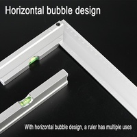 Regla triangular de aleación de aluminio engrosada de alta calidad, regla de ángulo de 45 °, regla de burbuja Horizontal de 90 °, herramientas de decoración para carpintería