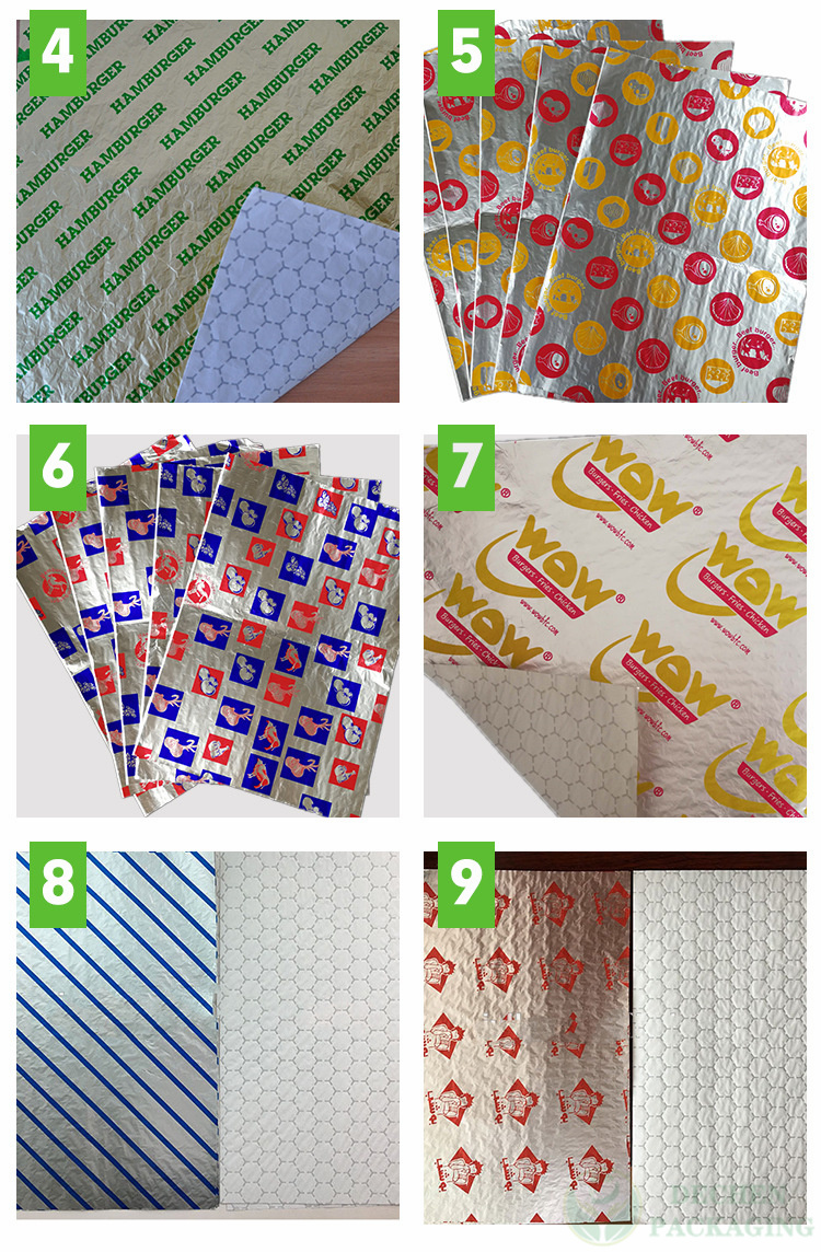 Wrapping For Fast Food Wrap Aluminum Foil Paper