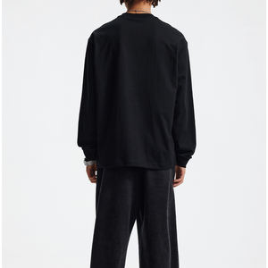 เสื้อยืดแขนยาวผู้ชายทรงโอเวอร์ไซส์ คอกลม ไหล่ตก ผ้าคอตตอนคุณภาพสูง น้ำหนัก 260 กรัม แบบเรียบ ไม่มีลาย ขายส่ง - Product Image 2