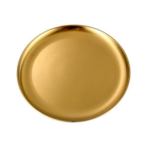 丸い金のステンレス鋼板バーベキュープレート皿耐久性のある韓国スタイルの異なるサイズのバーベキュープレート - Product Image 1