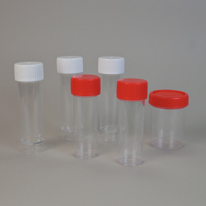 Vasos de plástico desechables para muestras con tapas de rosca graduadas para la recolección de orina y esputo, empaque de 1000 cajas - Product Image 1