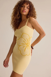 Vestido Mini Ajustado de Punto Amarillo con Tirantes Finos y Espalda Descubierta para Fiesta de Verano - Product Image 3