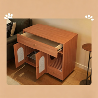 Meuble de rangement latéral moderne en MDF, simple, durable, de luxe léger, en bois, pour salon, avec bac à litière pour chat dissimulé