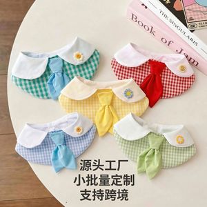 Cross-border plaid drool bibs for small dogs and cats, dog bibs, pet <b>neck</b> <b>warmers</b>, multiple colors available for Christmas. - Product Image 1