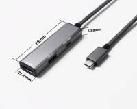 Hub USB 3.0 de Diseño Ultra Delgado de Fábrica, 3 Puertos, Tipo C, 3 en 1, PD3.0, Estación de Acoplamiento HDTV, 1 Pieza, Muestra Gratis Disponible