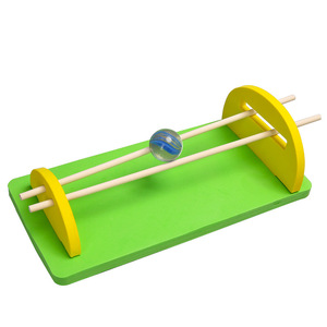 ลูกบอลปีนทางลาดสองเส้นทางแบบแปลกใหม่ ของเล่นไม้รูปทรงเรขาคณิต ประดิษฐ์เอง โครงการวิทยาศาสตร์ 0-3 เดือน ของเล่นเสริมพัฒนาการ STEM - Product Image 5