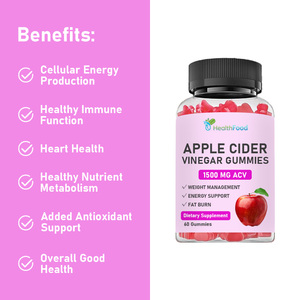 Gomitas de Vinagre de Sidra de Manzana de Alta Calidad con Antioxidantes y Apoyo al Metabolismo Saludable de Nutrientes, Suplemento Dietético - Product Image 2