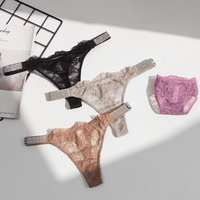 Culotte string taille haute pour femme, en nylon/polyester, avec dentelle sexy et strass, antibactérienne, style européen et américain, pour le sport et le fitness