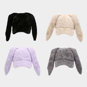 Gorro de Béisbol con Orejas de Conejo para Estudiantes y Jóvenes, Otoño Invierno, para Mujeres y Niñas, con Forro de Peluche Grueso y Cálido - Product Image 2