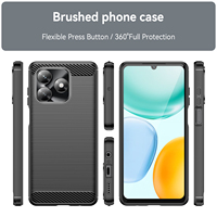 Coque arrière en TPU souple résistante aux chocs en fibre de carbone pour téléphone portable Huawei Honor X5C Plus/X5C 4G