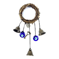 Cloche de prière sorcière exotique et anneau de vigne, pendentif carillon éolien Œil du Diable