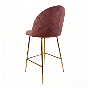 Tabourets de <span class=keywords><strong>bar</strong></span> hauts en velours rose poudré, hauteur 65 cm, avec dossier, pour comptoir, cuisine, <span class=keywords><strong>bar</strong></span> à domicile, pub, salle à manger, petit-déjeuner - Product Image 4