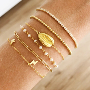 Pulsera de Clip con Cadena de Papel Simple, Pulsera Delicada de Plata Chapada en Oro de 18 Quilates para Mujer - Product Image 4