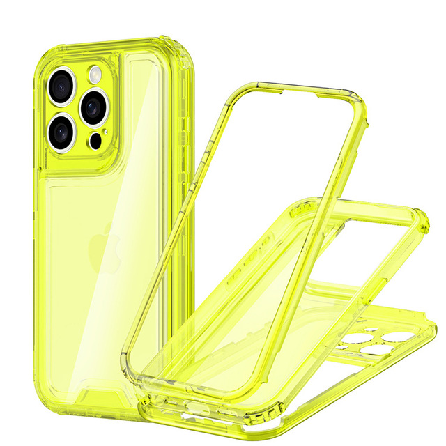 Candy Color 3 in 1 Combo Mobile Phone Case Cover for iPhone 14 15 16 Pro Camera Protector Back Cover