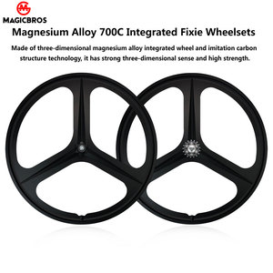 Bộ bánh xe đạp bánh cố định chất lượng cao giá rẻ, bánh xe một tốc độ dành cho xe đạp đường trường, vành 40MM, phanh V, 700C, ba nan hoa, dành cho xe đạp bánh cố định - Product Image 2