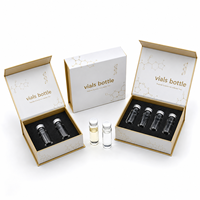 Boîte de flacons personnalisée de haute qualité avec logo, en forme de livre, à couvercle rabattable, en carton rigide, pour flacons d'huiles essentielles, peptides, emballage