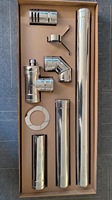 Conduit de fumée 80mm simple paroi coude 90 tee degré pluie cowl kit Flexible conduit de Cheminée En Acier Inoxydable