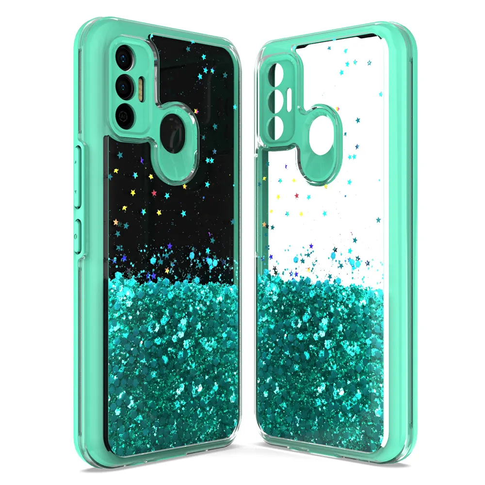 2022 Luxury Epoxy Glitter Design Multi Color TPU Bumper Mobile Phone Case Cover for Tecno Spark 7 8 Pro Camon 18