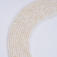 Perles naturelles en gros 3-3.5mm bouton brins de perles-Remise en gros 100pcs